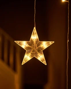 WeRChristmas Flashing Star Curtain Net Light, White, 2 M^ Window Silhouettes|Curtain & Net Lights
