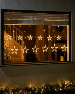 WeRChristmas Flashing Star Curtain Net Light, White, 2 M^ Window Silhouettes|Curtain & Net Lights