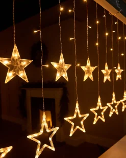 WeRChristmas Flashing Star Curtain Net Light, White, 2 M^ Window Silhouettes|Curtain & Net Lights