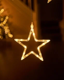 WeRChristmas Flashing Star Curtain Net Light, White, 2 M^ Window Silhouettes|Curtain & Net Lights