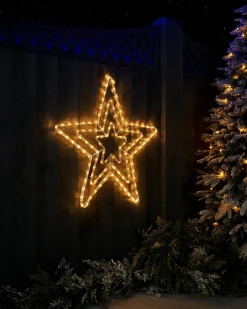 WeRChristmas Flashing Star Rope Light Silhouette, Warm White, 72 Cm^ Festive Star, Snowflake & Sign Lights