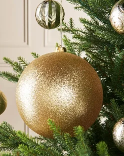 WeRChristmas Gold Large Glitter Shatterproof Bauble, 20 Cm^ Shatterproof Baubles|Oversized Baubles