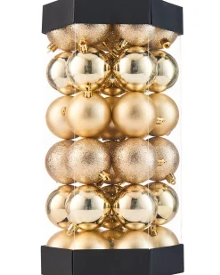 WeRChristmas Gold Shatterproof Baubles, 42 Pack, 6 Cm^ Shatterproof Baubles