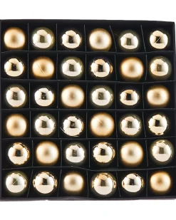 WeRChristmas Gold Shatterproof Baubles, 36 Pack, 3 Cm^ Shatterproof Baubles