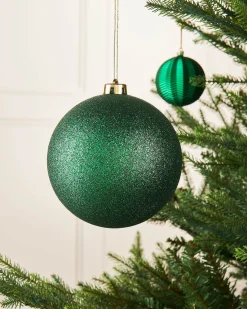 WeRChristmas Green Large Glitter Shatterproof Bauble, 15 Cm^ Oversized Baubles|Shatterproof Baubles