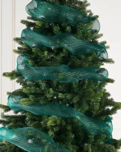 WeRChristmas Green Mesh With Green Foil, 9 M^ Deco Mesh