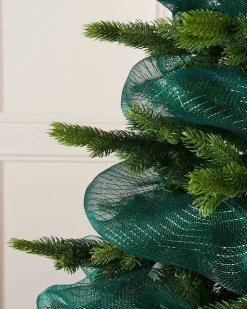 WeRChristmas Green Mesh With Green Foil, 9 M^ Deco Mesh