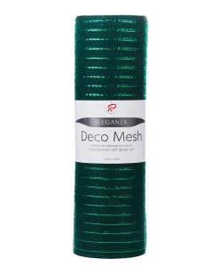 WeRChristmas Green Mesh With Green Foil, 9 M^ Deco Mesh