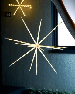 WeRChristmas Hanging Starburst Decoration, Warm White, 51 Cm^ Festive Star, Snowflake & Sign Lights