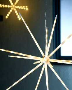 WeRChristmas Hanging Starburst Decoration, Warm White, 51 Cm^ Festive Star, Snowflake & Sign Lights