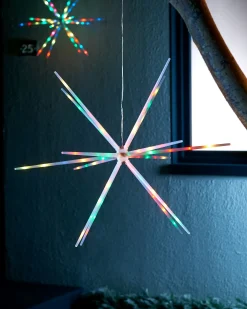 WeRChristmas Hanging Starburst Decoration, Colour Changing, 51 Cm^ Festive Star, Snowflake & Sign Lights
