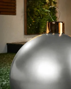 WeRChristmas Inflatable Christmas Bauble, Silver, 45 Cm^ Inflatables|Outdoor Inflatable Baubles