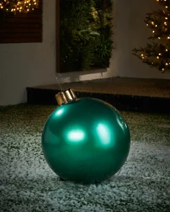 WeRChristmas Inflatable Christmas Bauble, Green, 45 Cm^ Inflatables|Outdoor Inflatable Baubles