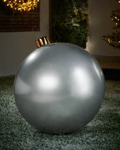 WeRChristmas Inflatable Christmas Bauble, Silver, 66 Cm^ Inflatables|Outdoor Inflatable Baubles