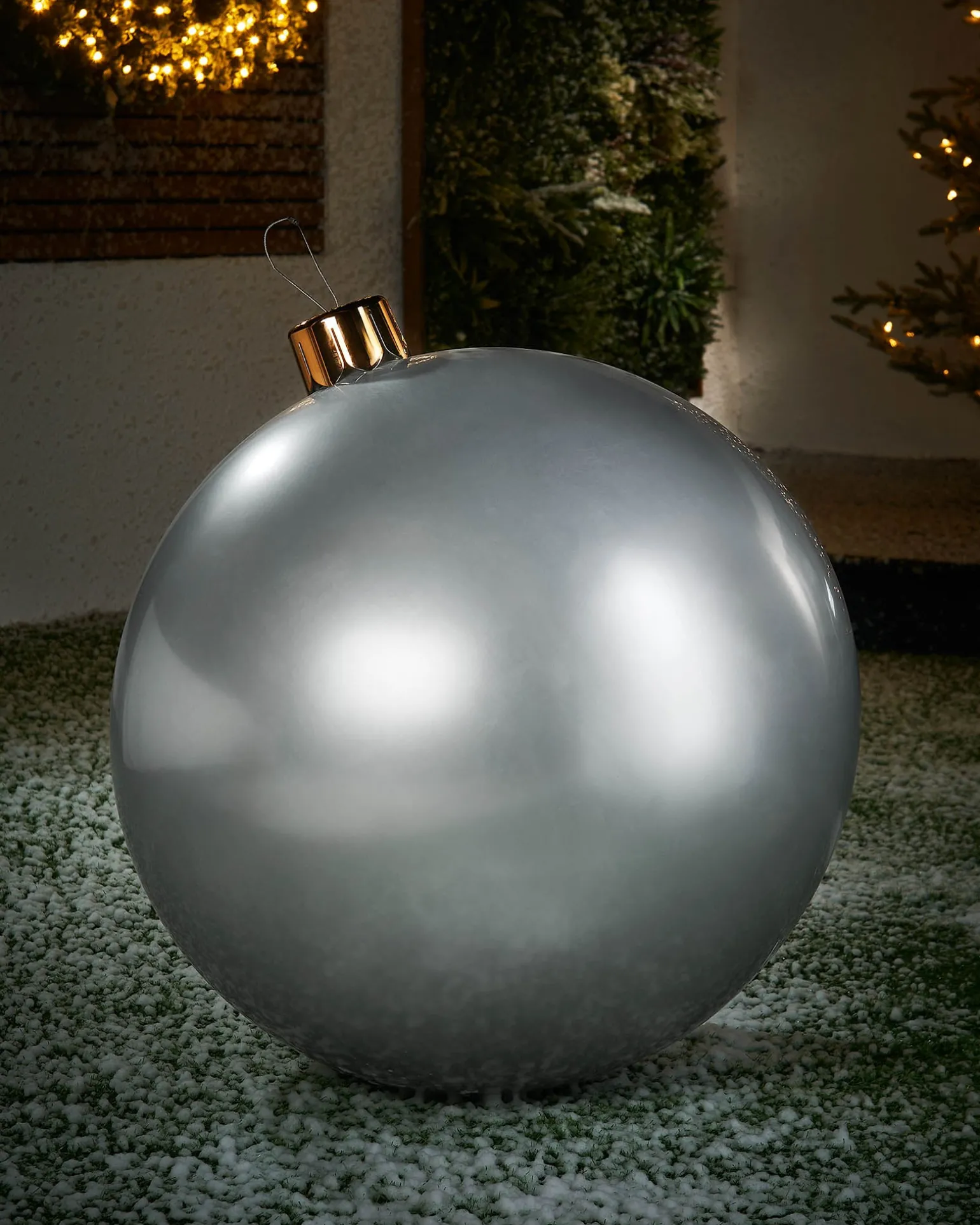 WeRChristmas Inflatable Christmas Bauble, Silver, 66 Cm^ Inflatables|Outdoor Inflatable Baubles