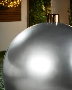 WeRChristmas Inflatable Christmas Bauble, Silver, 66 Cm^ Inflatables|Outdoor Inflatable Baubles
