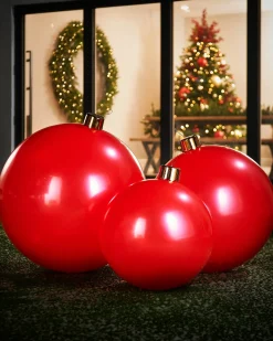 WeRChristmas Inflatable Christmas Bauble, Red, 76 Cm^ Inflatables|Outdoor Inflatable Baubles