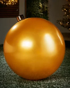WeRChristmas Inflatable Christmas Bauble, Gold, 76 Cm^ Inflatables|Outdoor Inflatable Baubles