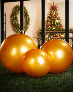WeRChristmas Inflatable Christmas Bauble, Gold, 76 Cm^ Inflatables|Outdoor Inflatable Baubles