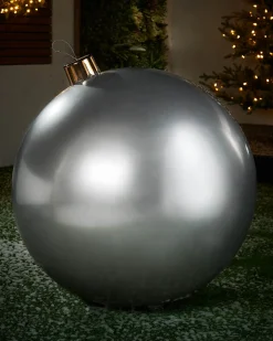 WeRChristmas Inflatable Christmas Bauble, Silver, 76 Cm^ Inflatables|Outdoor Inflatable Baubles