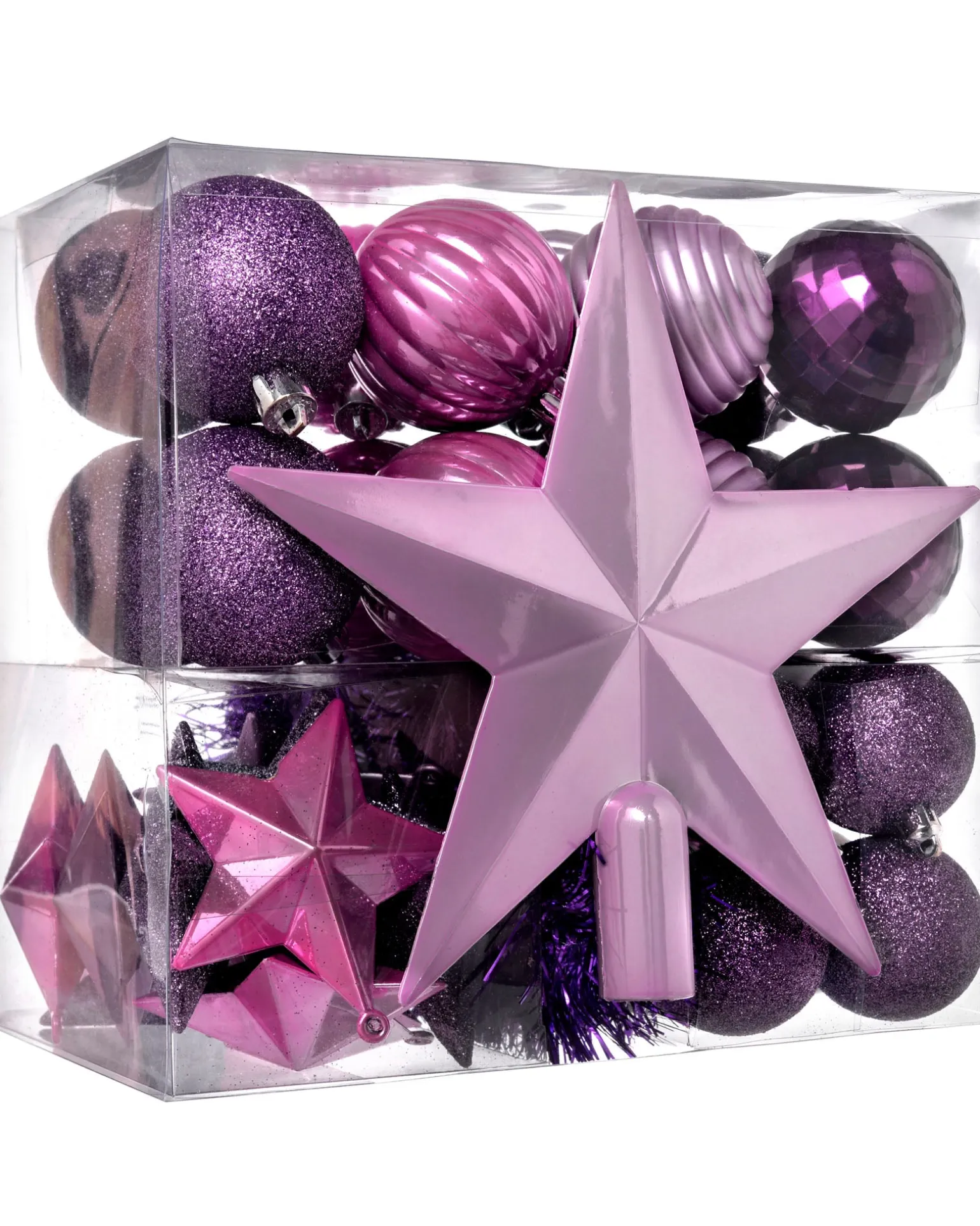 WeRChristmas Lilac Shatterproof Baubles Set, 42 Pack^ Shatterproof Baubles