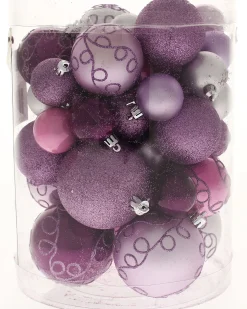 WeRChristmas Lilac Shatterproof Baubles, 50 Pack^ Shatterproof Baubles