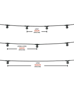 WeRChristmas LINK FESTOON E27 Belt, Connectable, 10 Sockets, 100 Cm Spacing^ Link Festoon|Festoon Lights