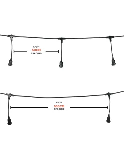 WeRChristmas LINK FESTOON E27 Long Drop Belt, Connectable, 10 Sockets, 100 Cm Spacing^ Link Festoon|Festoon Lights
