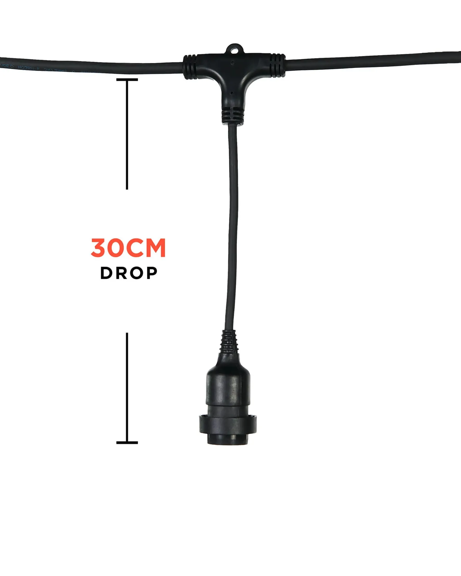 WeRChristmas LINK FESTOON E27 Long Drop Belt, Connectable, 10 Sockets, 100 Cm Spacing^ Link Festoon|Festoon Lights