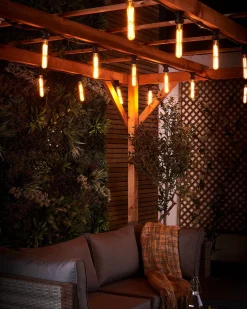 WeRChristmas LINK FESTOON 4W E27 Dimmable Tubular Filament LED Bulb, Warm White^ Link Festoon|Festoon Lights