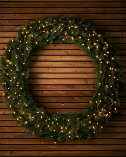 WeRChristmas LINK PRO Connectable Pre-Lit Natural Fir Wreath, 1.2 M^ Link Pro|Plain Wreaths