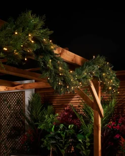 WeRChristmas LINK PRO Connectable Pre-Lit Natural Fir Garland, 3 M^ Link Pro|Plain Garlands