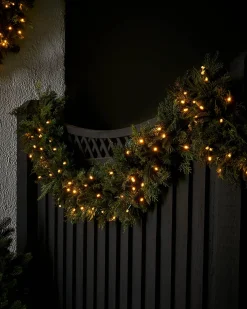 WeRChristmas LINK PRO Connectable Pre-Lit Natural Fir Garland, 3 M^ Link Pro|Plain Garlands