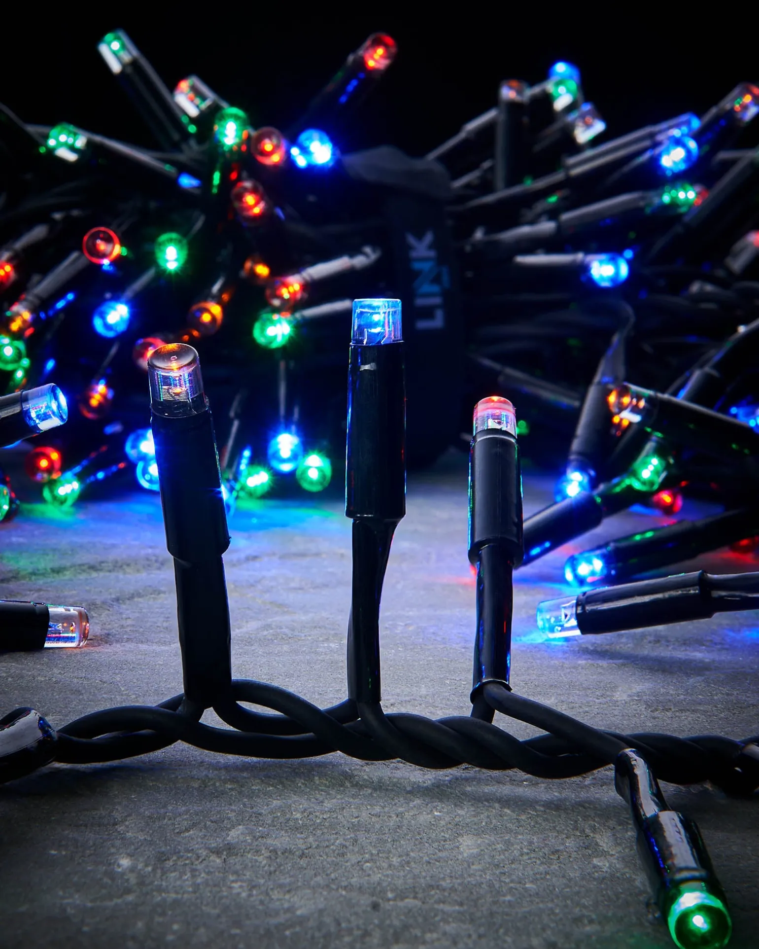 WeRChristmas LINK PRO LED Cluster Lights, Black Cable, Multi Colour^ Link Pro|Connectable Lights