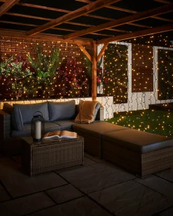 WeRChristmas LINK PRO LED Curtain Lights, Black Cable, 2.5 M Drop, Warm White^ Link Pro|Curtain & Net Lights