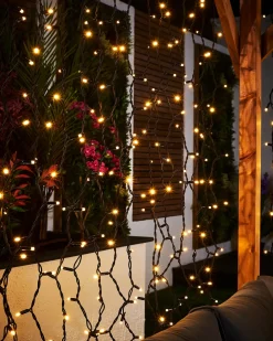 WeRChristmas LINK PRO LED Curtain Lights, Black Cable, 2.5 M Drop, Warm White^ Link Pro|Curtain & Net Lights
