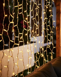 WeRChristmas LINK PRO LED Curtain Lights, White Cable, 2.5 M Drop, Warm White / White^ Link Pro|Curtain & Net Lights