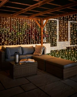 WeRChristmas LINK PRO LED Curtain Lights, White Cable, 2.5 M Drop, Warm White / White^ Link Pro|Curtain & Net Lights