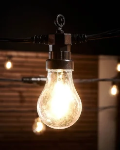 WeRChristmas LINK PRO LED Festoon Lights, A60 Filament Bulb, Black Cable, Warm White^ Link Pro|Festoon Lights