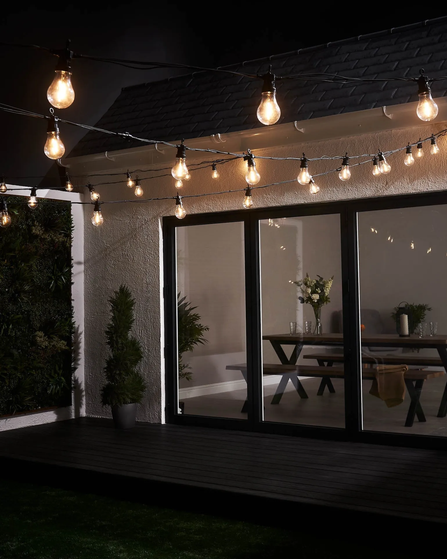 WeRChristmas LINK PRO LED Festoon Lights, A60 Filament Bulb, Black Cable, Warm White^ Link Pro|Festoon Lights