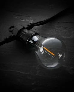 WeRChristmas LINK PRO LED Festoon Lights, A60 Filament Bulb, Black Cable, Warm White^ Link Pro|Festoon Lights