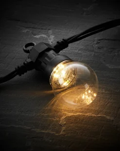 WeRChristmas LINK PRO LED Festoon Lights, Clear Bulb, Black Cable, Warm White^ Link Pro|Festoon Lights