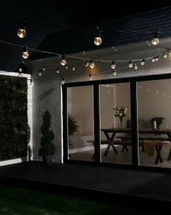 WeRChristmas LINK PRO LED Festoon Lights, Clear Bulb, Black Cable, Warm White^ Link Pro|Festoon Lights