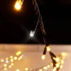 WeRChristmas LINK PRO Twinkle LED String Lights, Black Cable, Warm White / White^ Link Pro|Connectable Lights