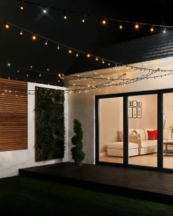WeRChristmas LINK PRO Twinkle LED String Lights, Black Cable, Warm White / White^ Link Pro|Connectable Lights