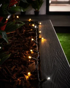WeRChristmas LINK PRO Twinkle LED String Lights, Black Cable, Warm White / White^ Link Pro|Connectable Lights