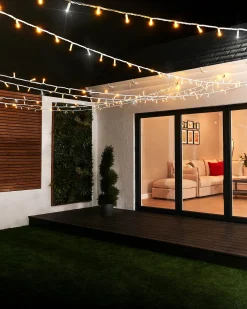 WeRChristmas LINK PRO Twinkle LED String Lights, White Cable, Warm White / White^ Link Pro|Connectable Lights