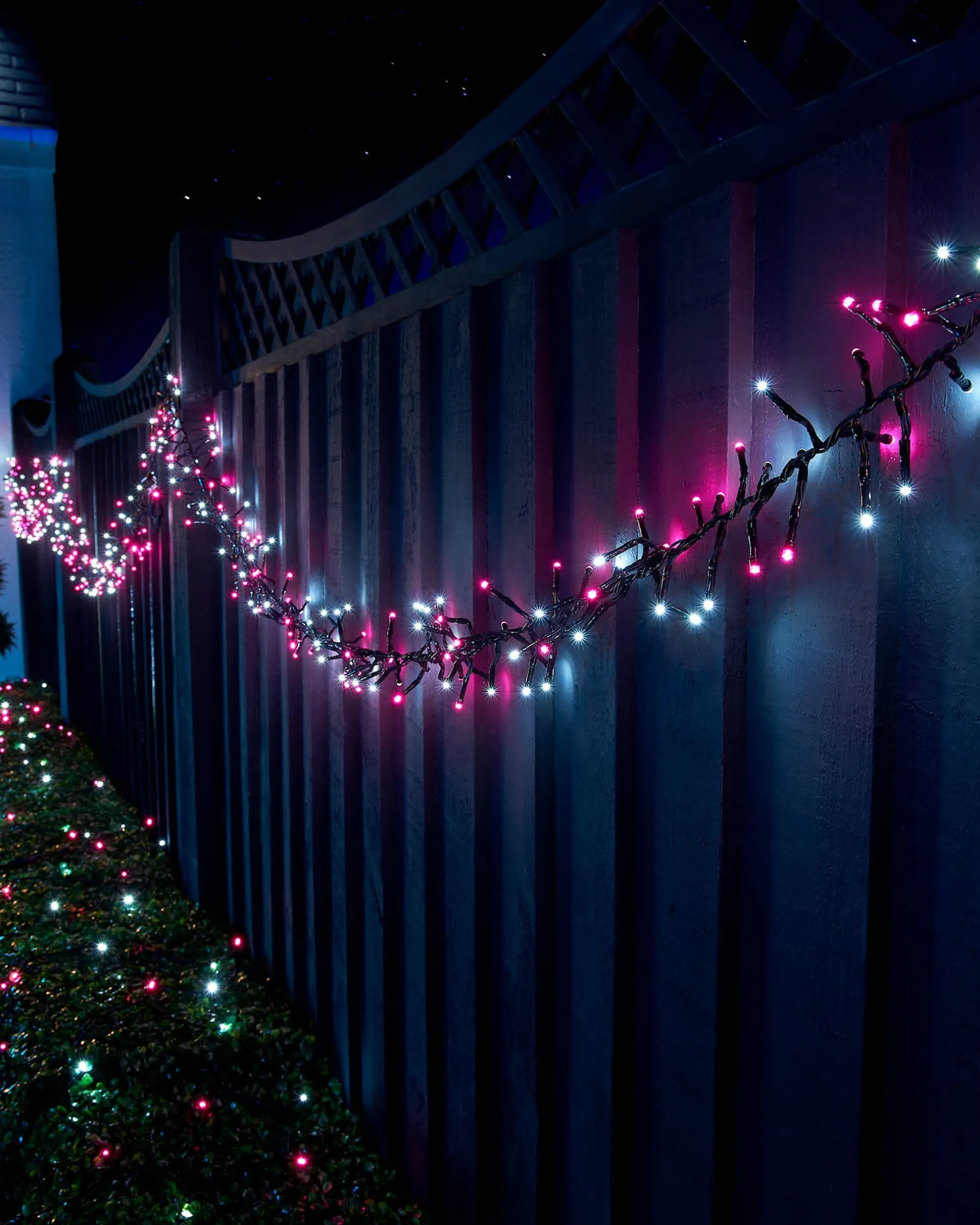 WeRChristmas LINK UP LED Cluster Lights, Black Cable, Pink / White^ Link Up|Cluster Lights