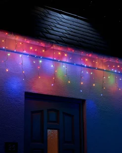 WeRChristmas LINK UP LED Icicle Lights, White Cable, Multi Colour^ Link Up|Icicle Lights