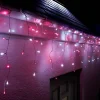 WeRChristmas LINK UP LED Icicle Lights, White Cable, Pink / White^ Link Up|Icicle Lights